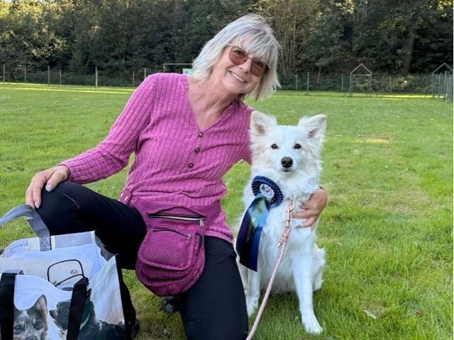 Beate Wüstefeld mit Vleur beim 3. Südharzer Obedience Cup